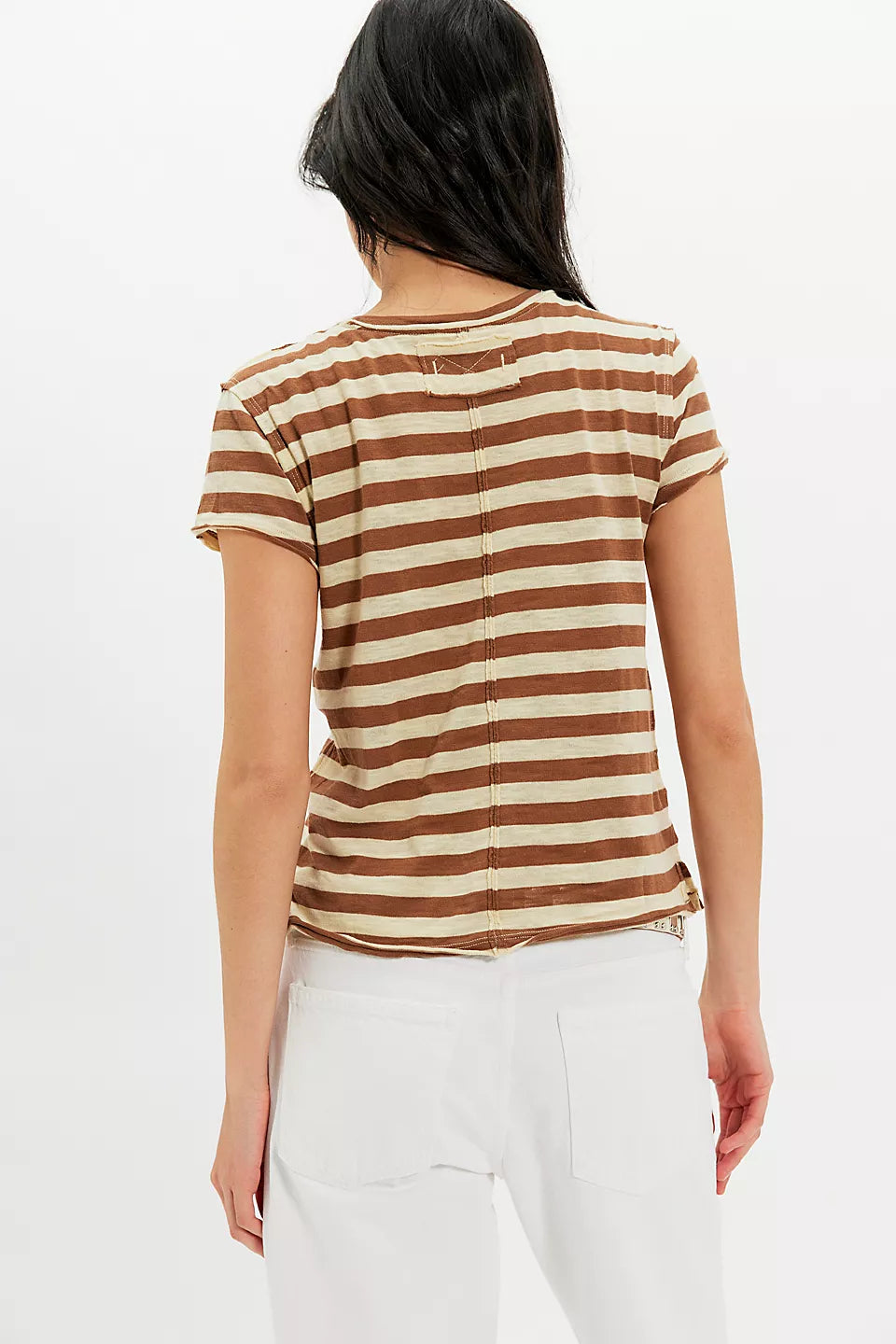 FREE PEOPLE NORA TEE - MOCHA COMBO