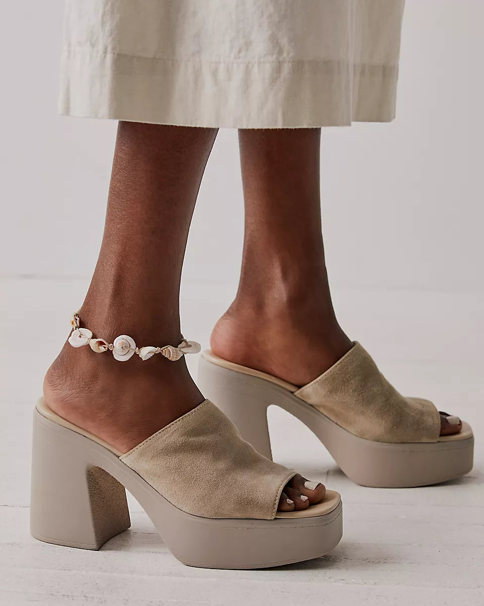 FREE PEOPLE ZOE PLATFORM - DIAMOND SUEDE