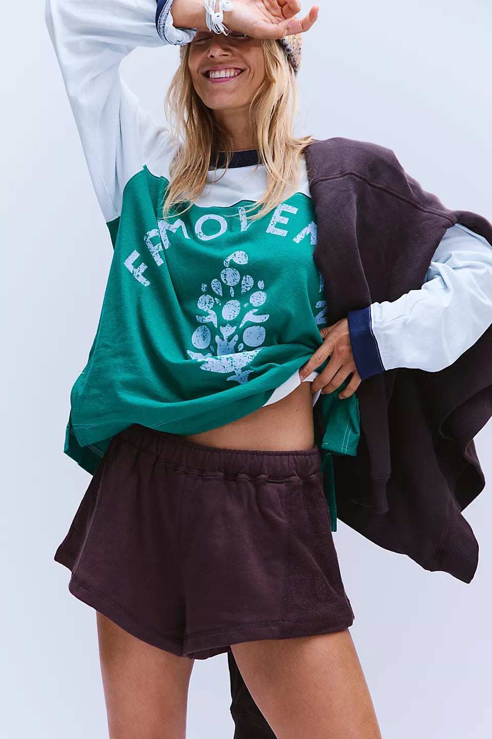 FREE PEOPLE HIGH PRESS SHORT - CHOCOLATE