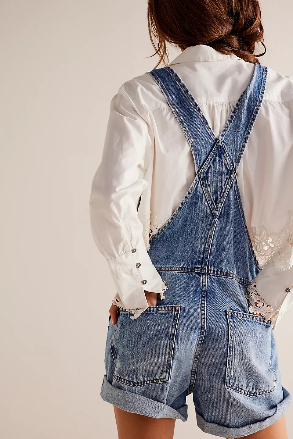 FREE PEOPLE ZIGGY DENIM SHORTALLS - FOLLOW YOUR HEART