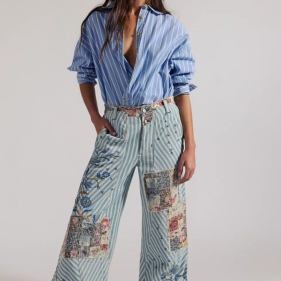 FREE PEOPLE RUNYON PATCHED PANT - WEST RIDGE
