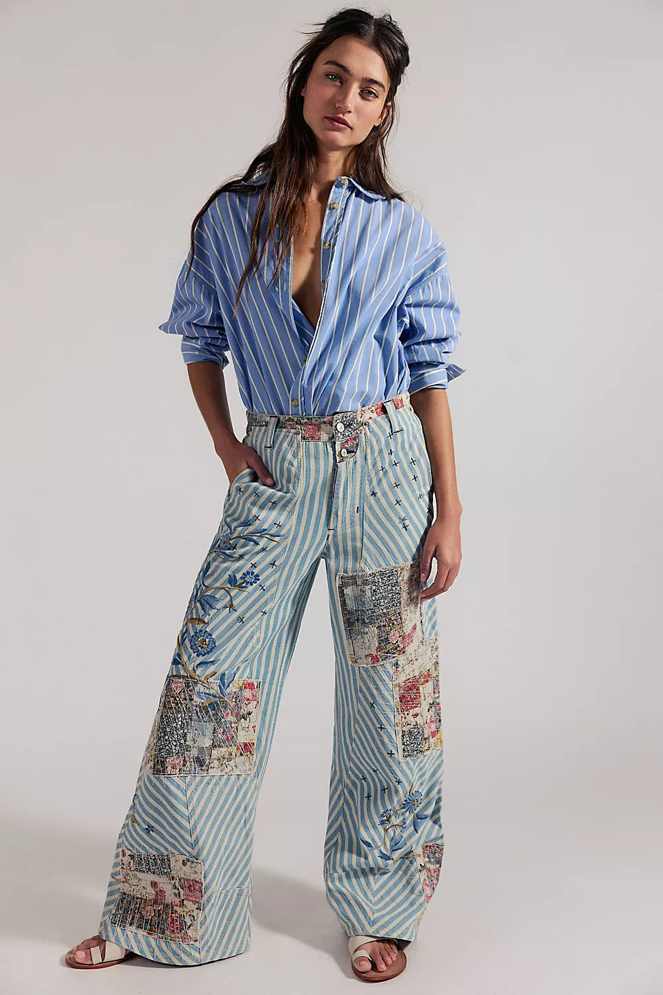 FREE PEOPLE RUNYON PATCHED PANT - WEST RIDGE