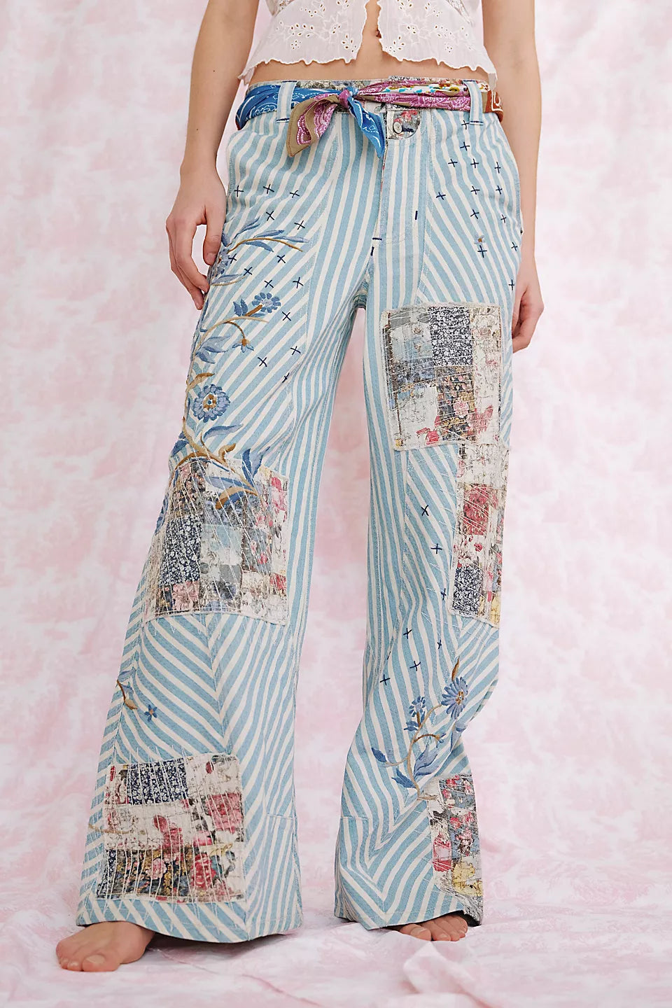 FREE PEOPLE RUNYON PATCHED PANT - WEST RIDGE