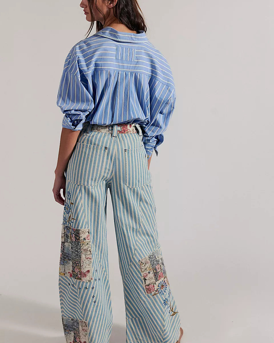 FREE PEOPLE RUNYON PATCHED PANT - WEST RIDGE