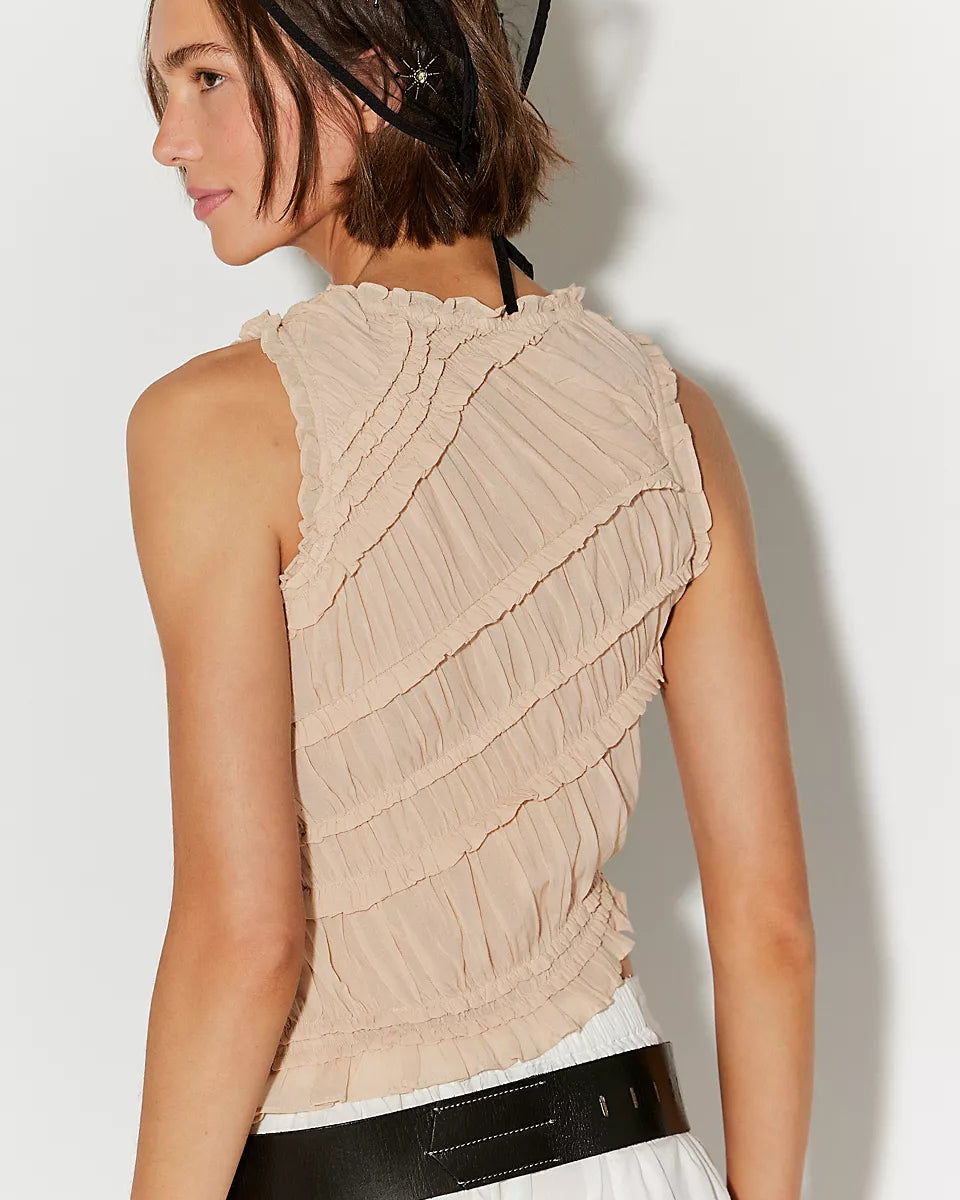 FREE PEOPLE SANDS SMOCKED TOP - PINK SAND
