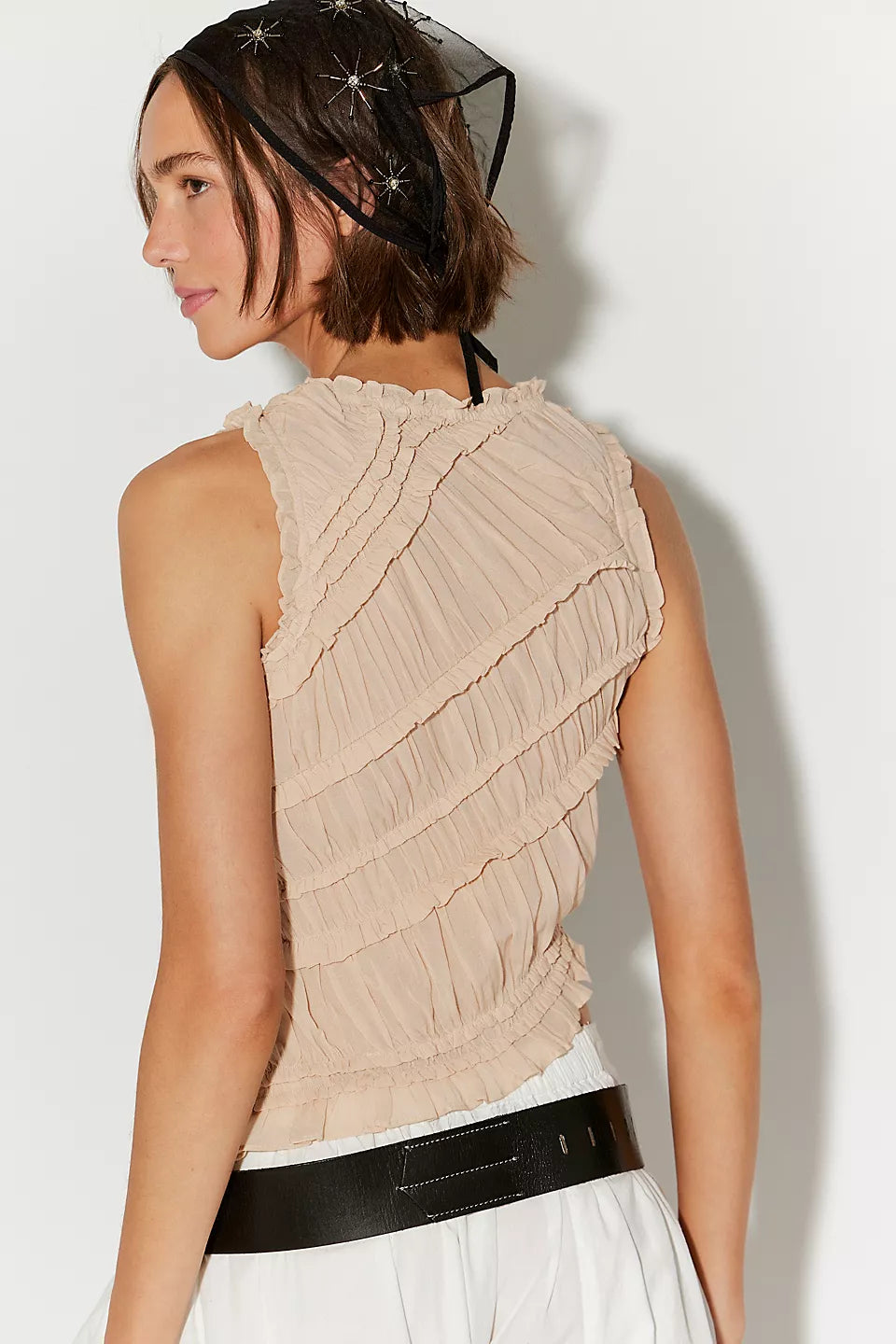 FREE PEOPLE SANDS SMOCKED TOP - PINK SAND