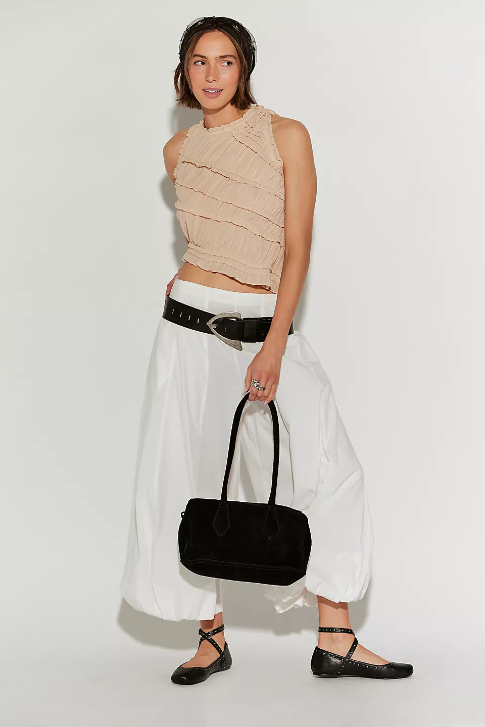 FREE PEOPLE SANDS SMOCKED TOP - PINK SAND