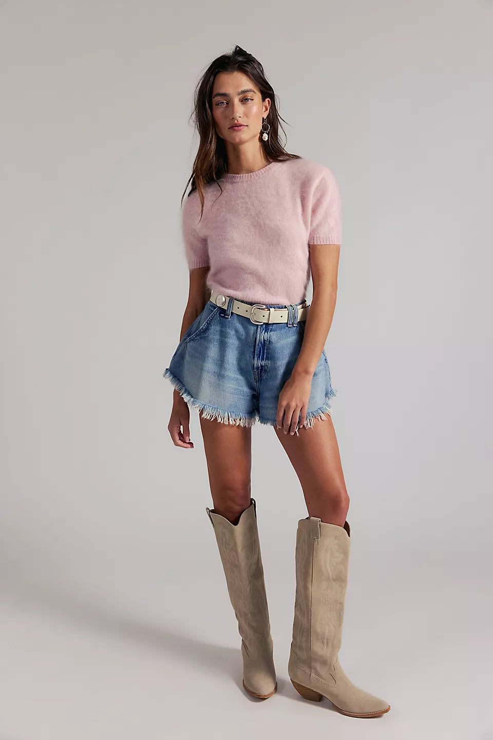 FREE PEOPLE SPARKS FLY DENIM SHORTS - MEADOWBROOKE