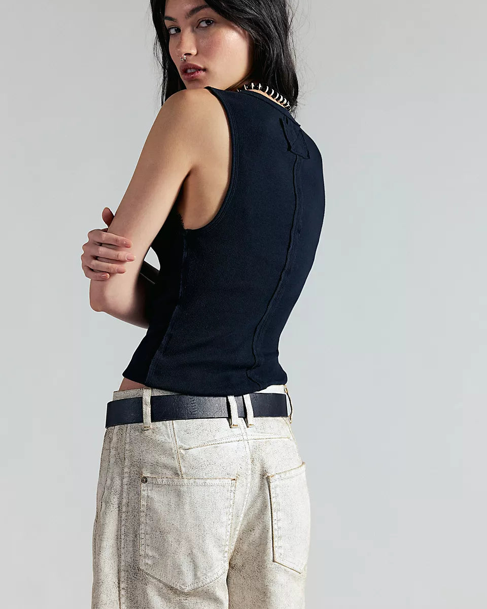FREE PEOPLE JAMIE HENLEY TANK - BLACK
