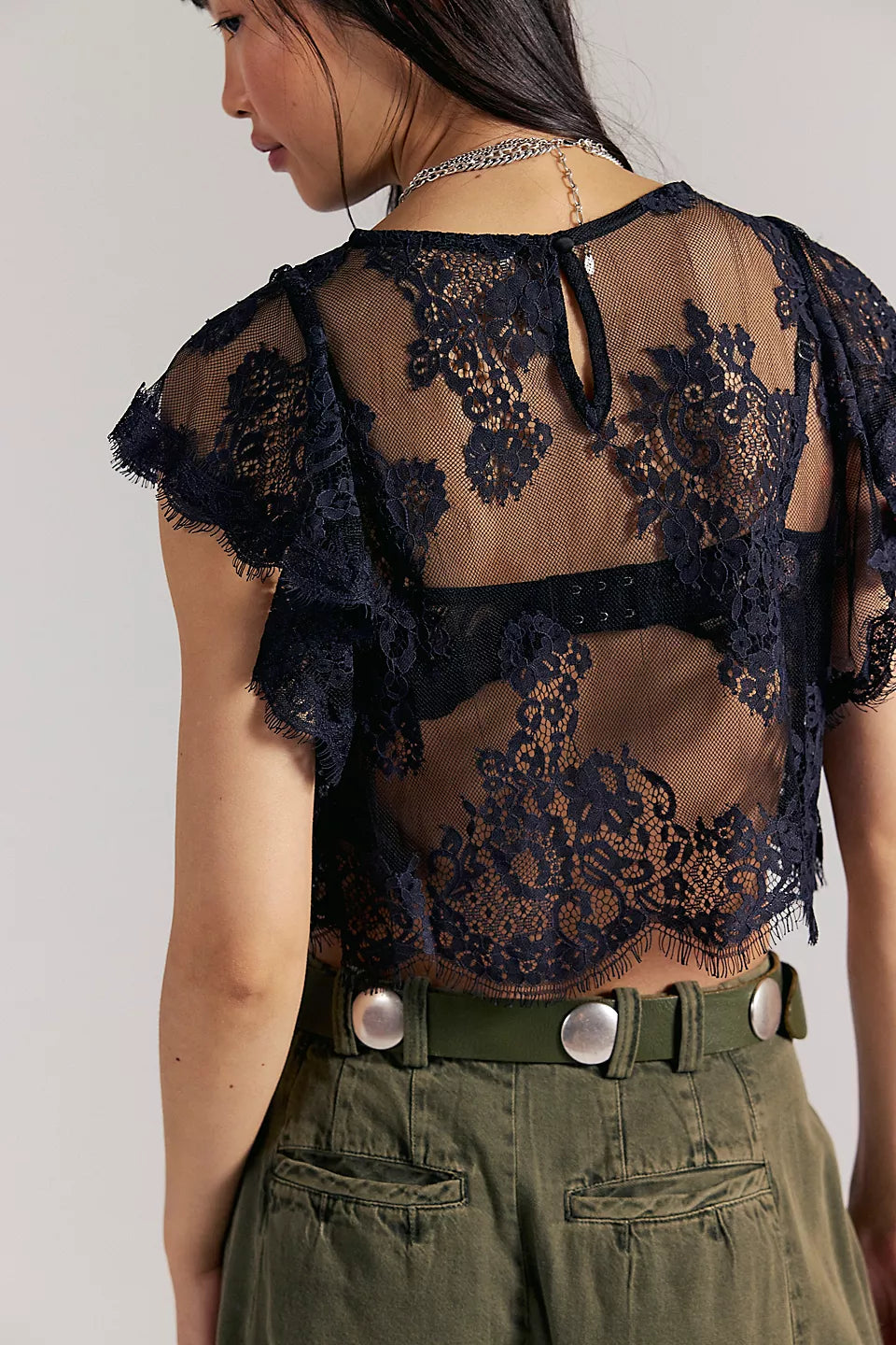 FREE PEOPLE LUNAR ASH TOP - BLACK
