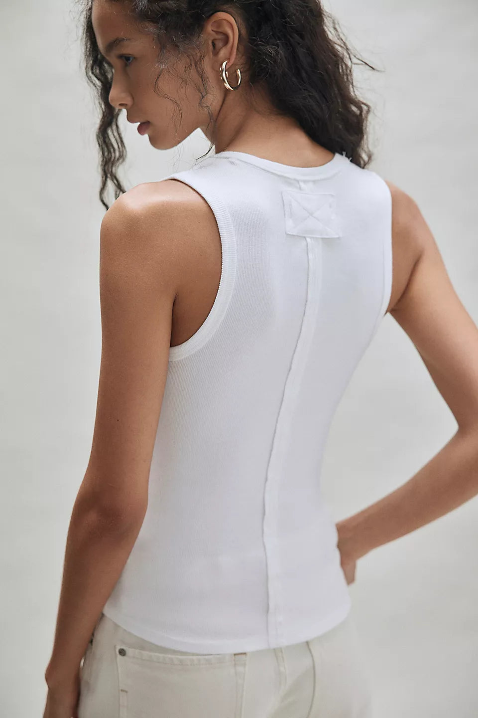 FREE PEOPLE V NECK NERIA TANK - IVORY