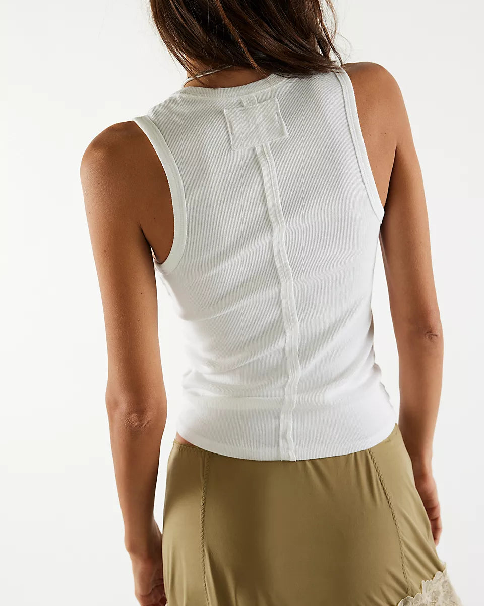 FREE PEOPLE V NECK NERIA TANK - IVORY
