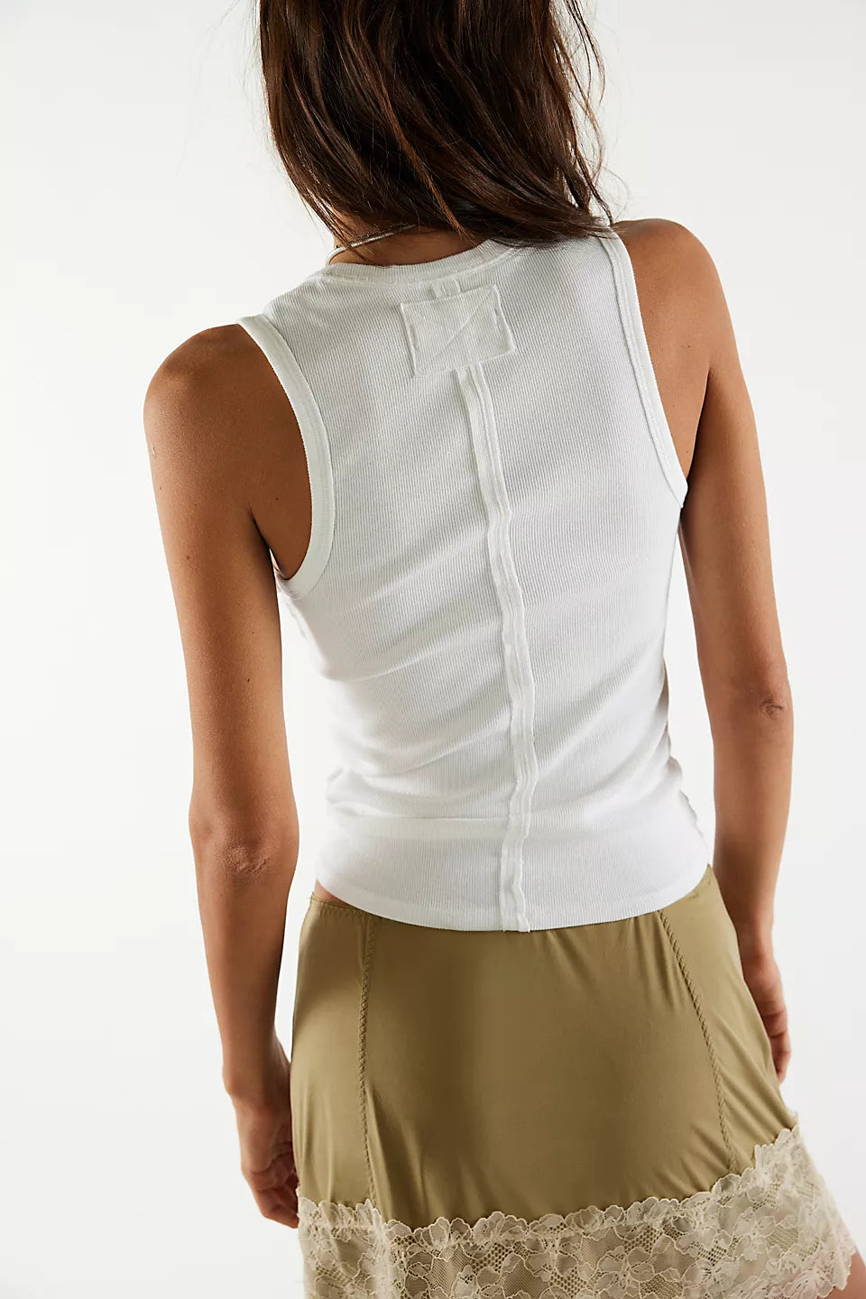 FREE PEOPLE V NECK NERIA TANK - IVORY