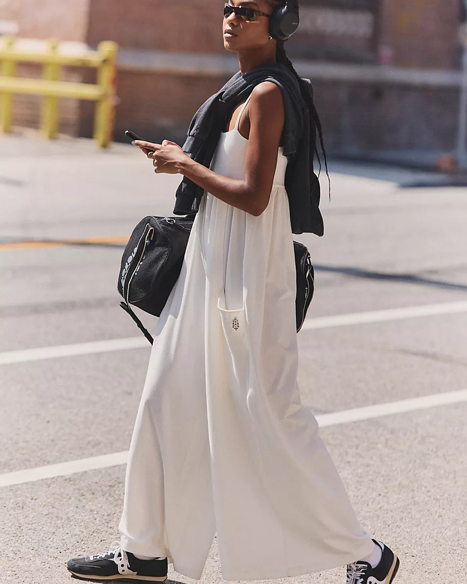 FREE PEOPLE HOT SHOT STRAPPY ONESIE - IVORY