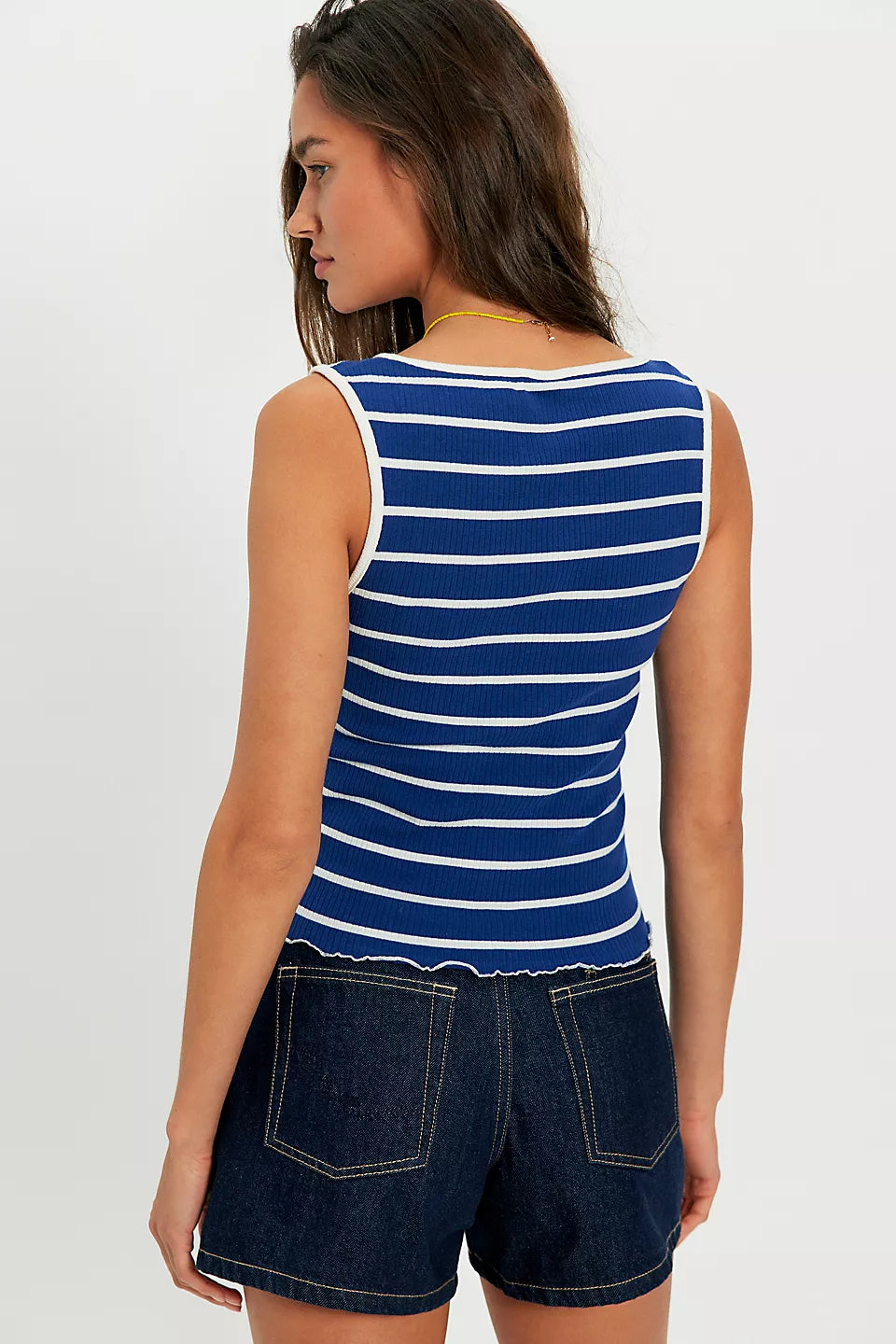 FREE PEOPLE STRIPED TILLY VEST - NAVY COMBO