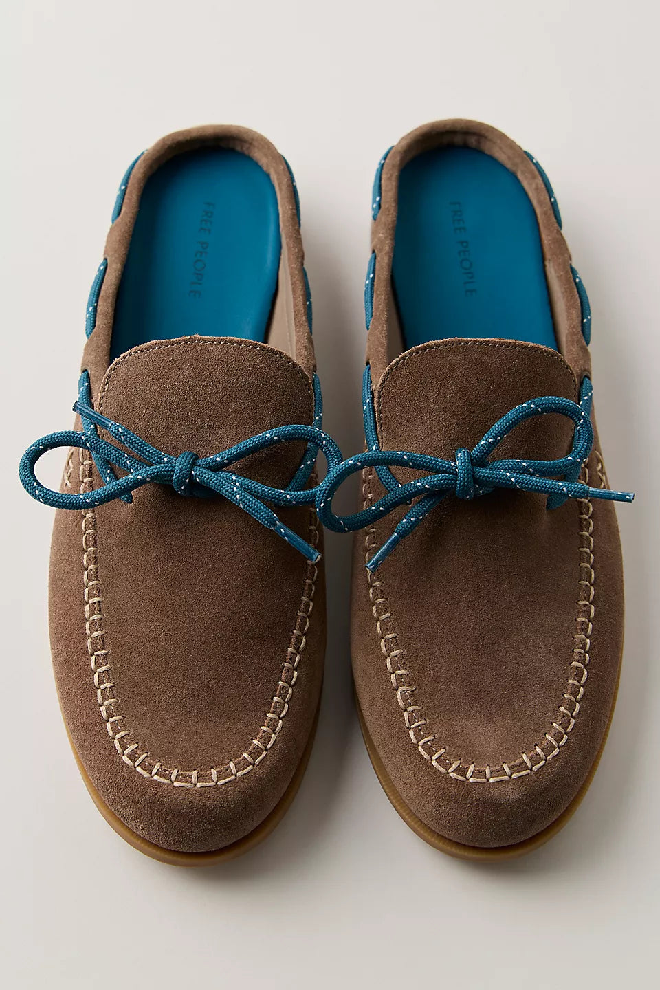 FREE PEOPLE SEAS THE DAY MULE - TAUPE SUEDE  MULTI