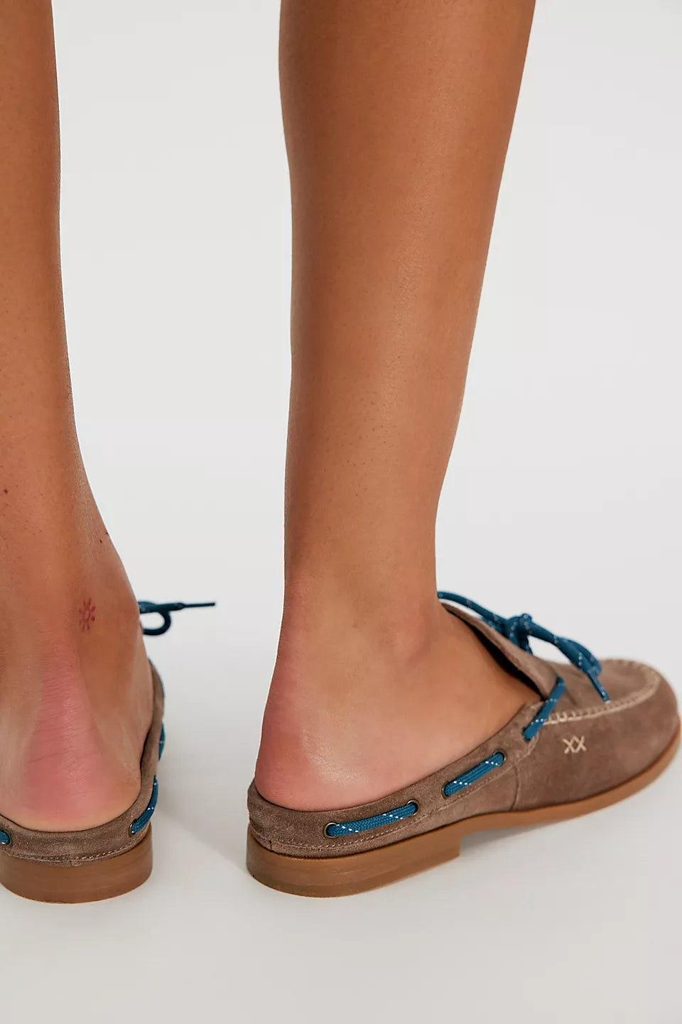 FREE PEOPLE SEAS THE DAY MULE - TAUPE SUEDE  MULTI
