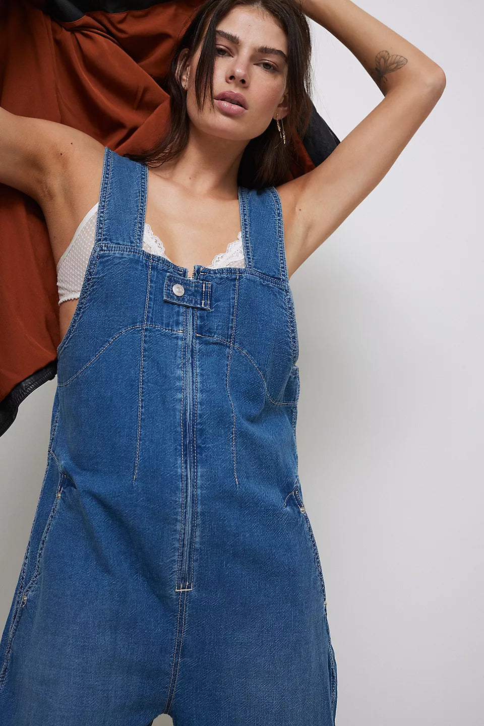 FREE PEOPLE JUDE ONE PIECE COVERALLS - MID INDIGO