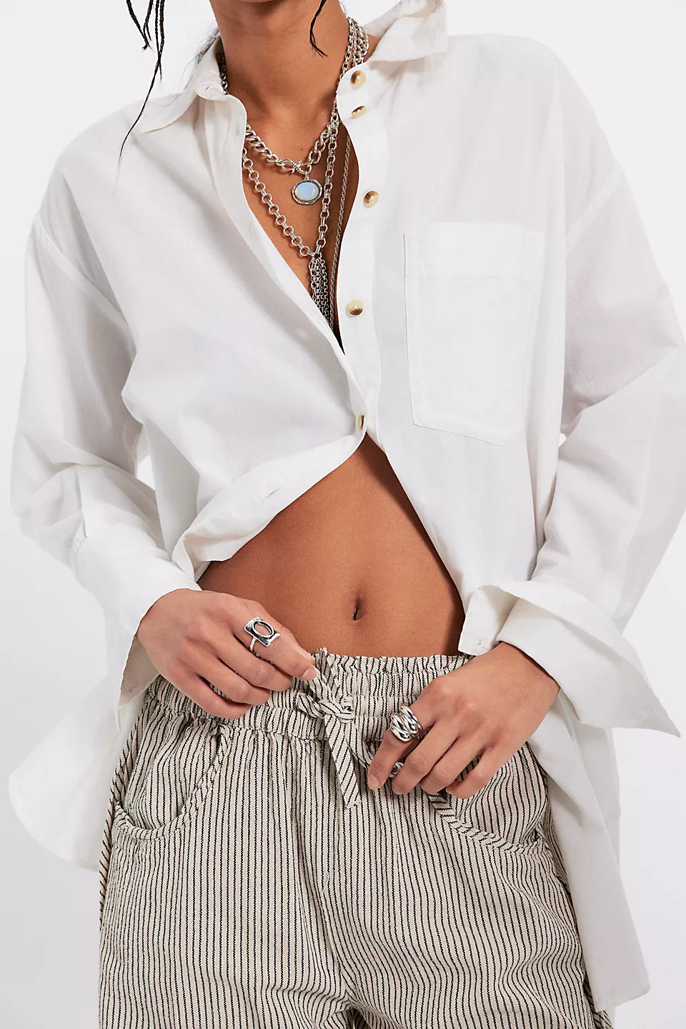 FREE PEOPLE SOMETHING GOOD PANT - IVORY COMBO