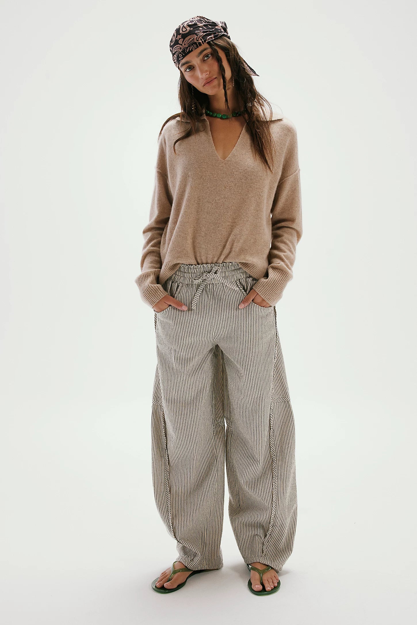 FREE PEOPLE SOMETHING GOOD PANT - IVORY COMBO