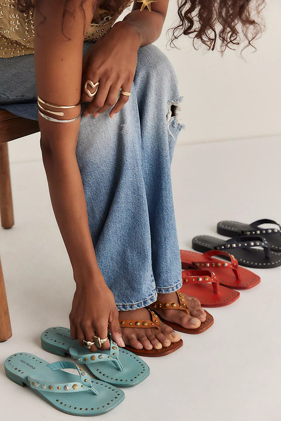 FREE PEOPLE TIDE FLIP FLOP - LUGGAGE LEATHER
