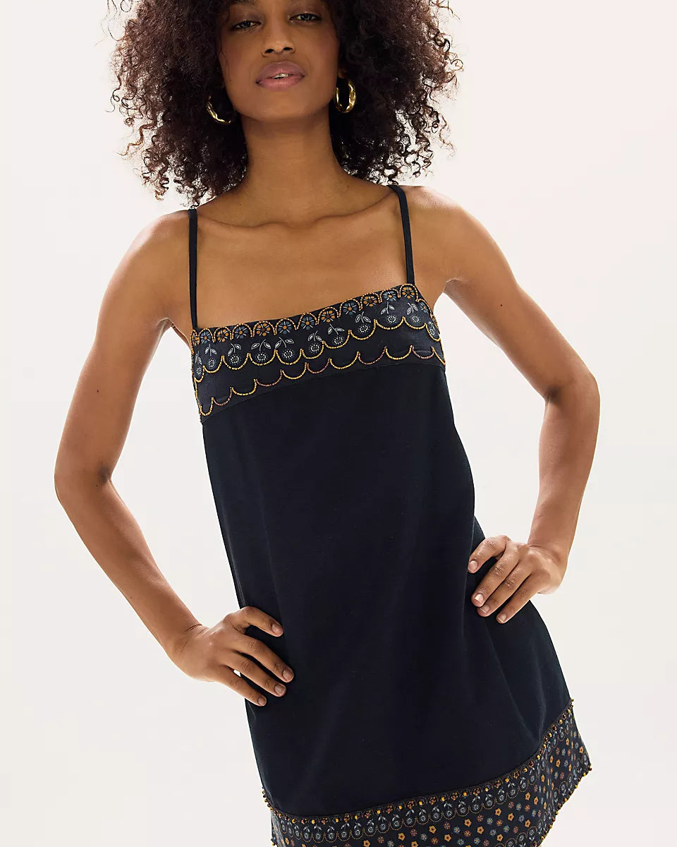 FREE PEOPLE SUNSPELL MINI DRESS - BLACK COMBO