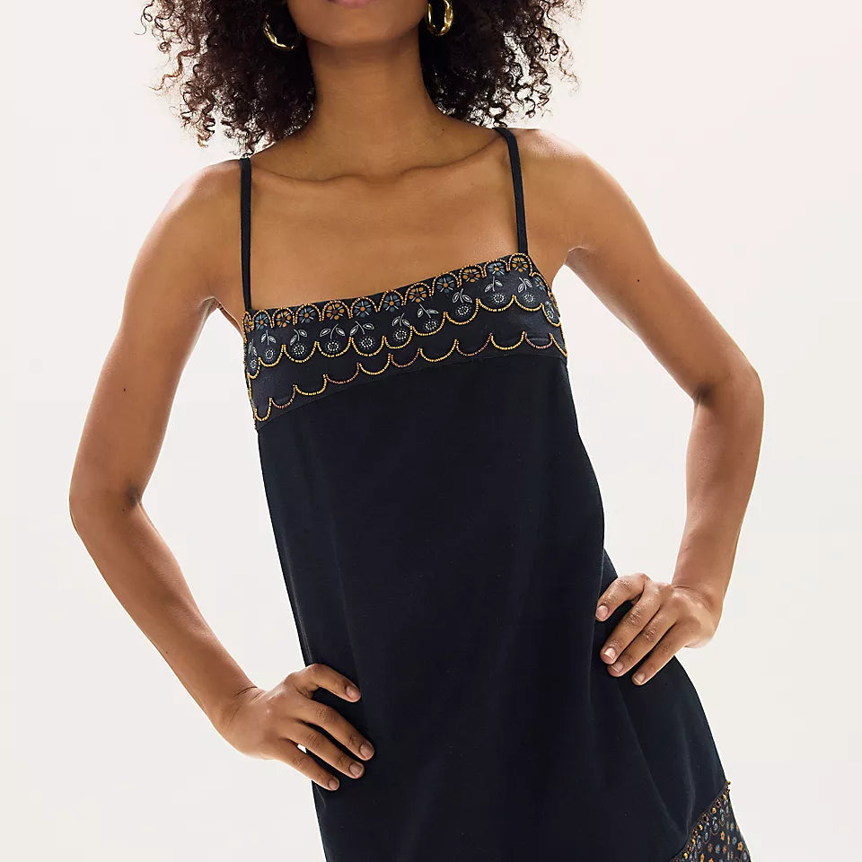 FREE PEOPLE SUNSPELL MINI DRESS - BLACK COMBO