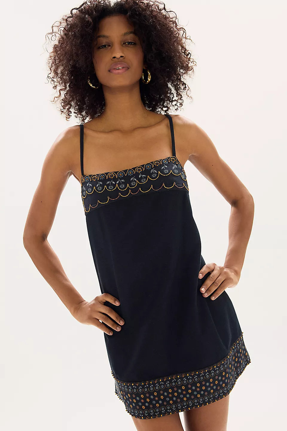 FREE PEOPLE SUNSPELL MINI DRESS - BLACK COMBO