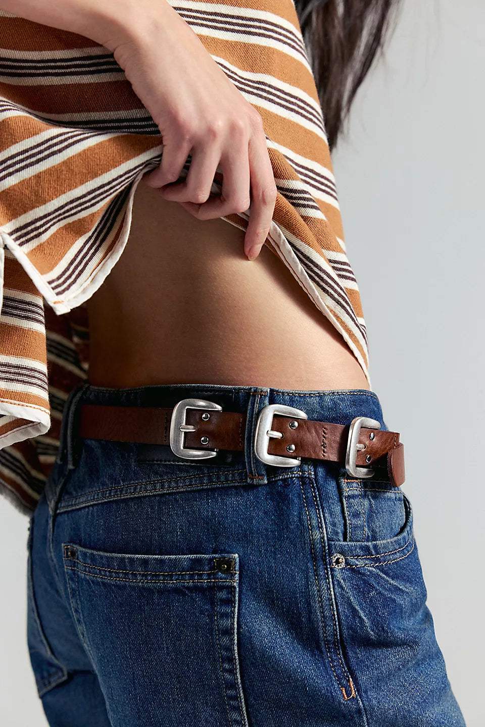 FREE PEOPLE RUGBY TEE - ALMOND COMBO