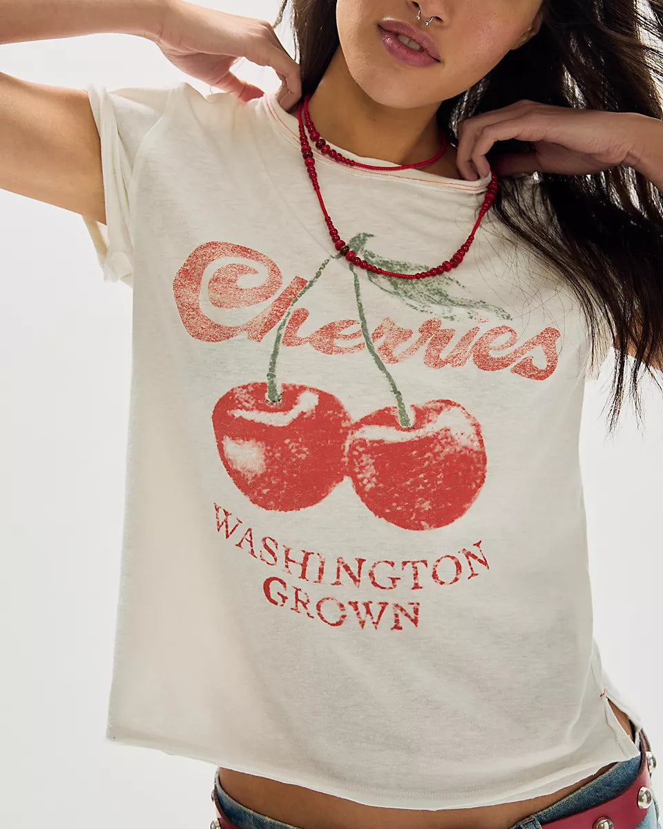 FREE PEOPLE NOVA GRAPHIC TEE - CHERRY COMBO