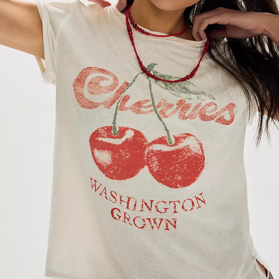 FREE PEOPLE NOVA GRAPHIC TEE - CHERRY COMBO