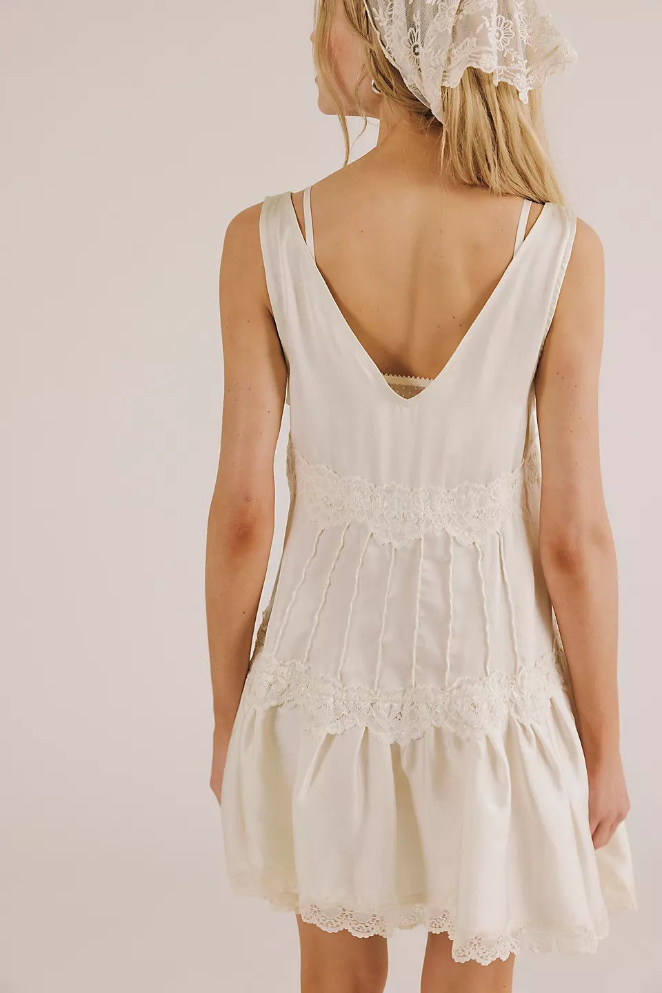 FREE PEOPLE IN THIS GROOVE SLIP DRESS - TOFU