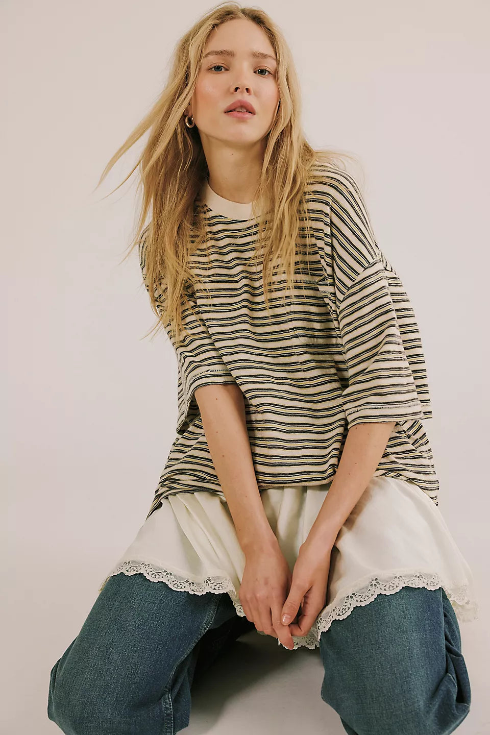 FREE PEOPLE IN THIS GROOVE SLIP DRESS - TOFU