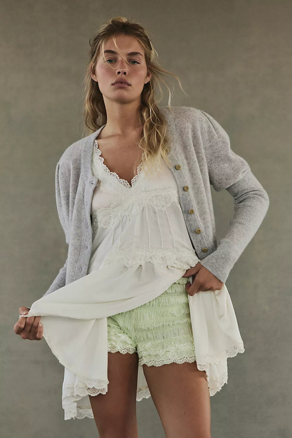 FREE PEOPLE IN THIS GROOVE SLIP DRESS - TOFU