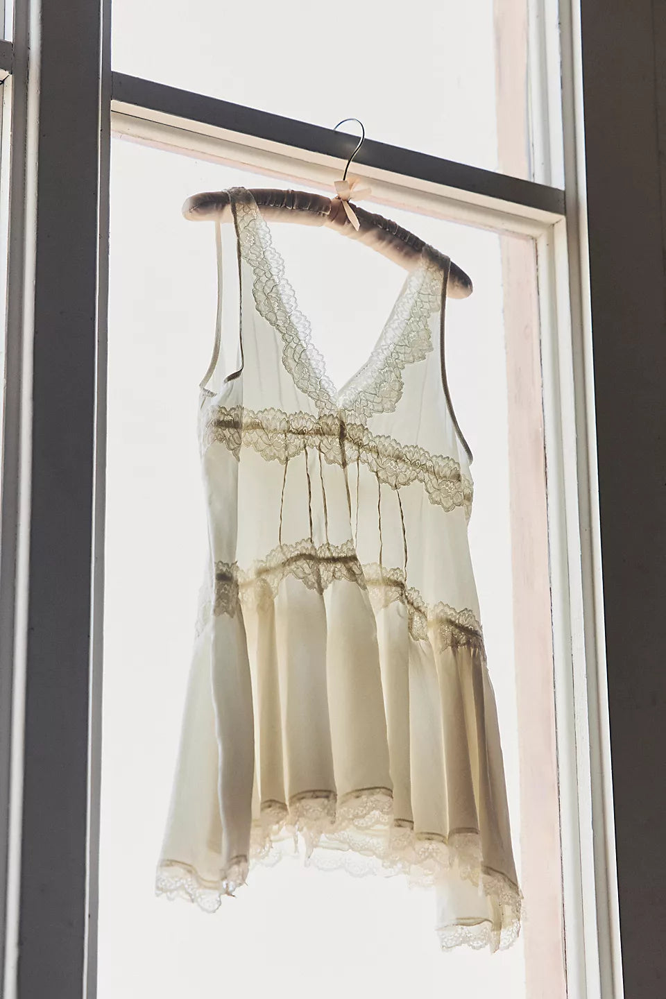FREE PEOPLE IN THIS GROOVE SLIP DRESS - TOFU