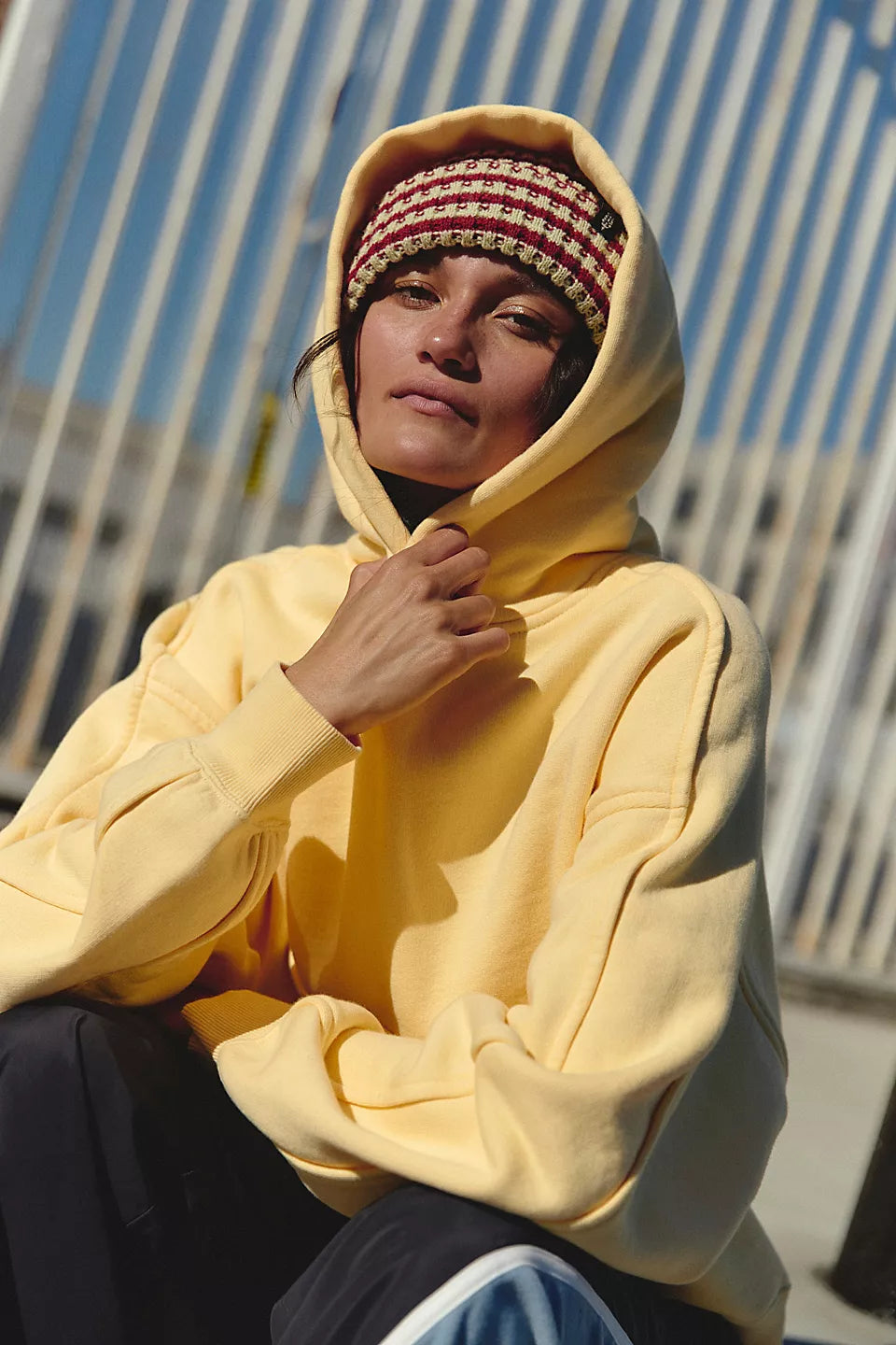 FREE PEOPLE A CUT ABOVE HOODIE - SUNLIT YELLOW