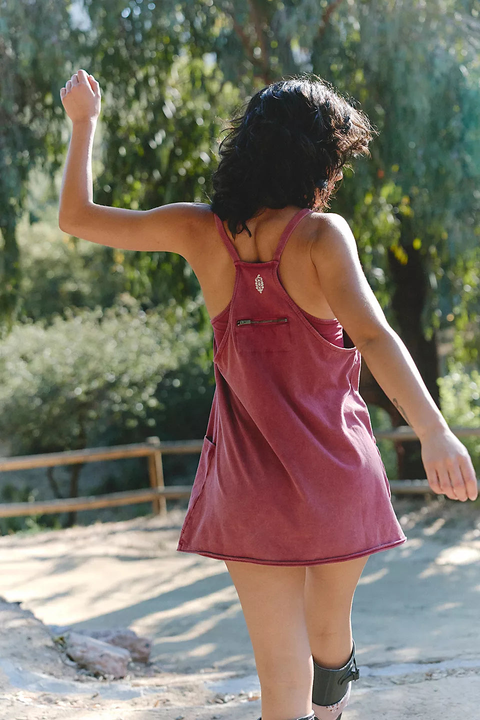 FREE PEOPLE HOT SHOT MINI DRESS - BRICK