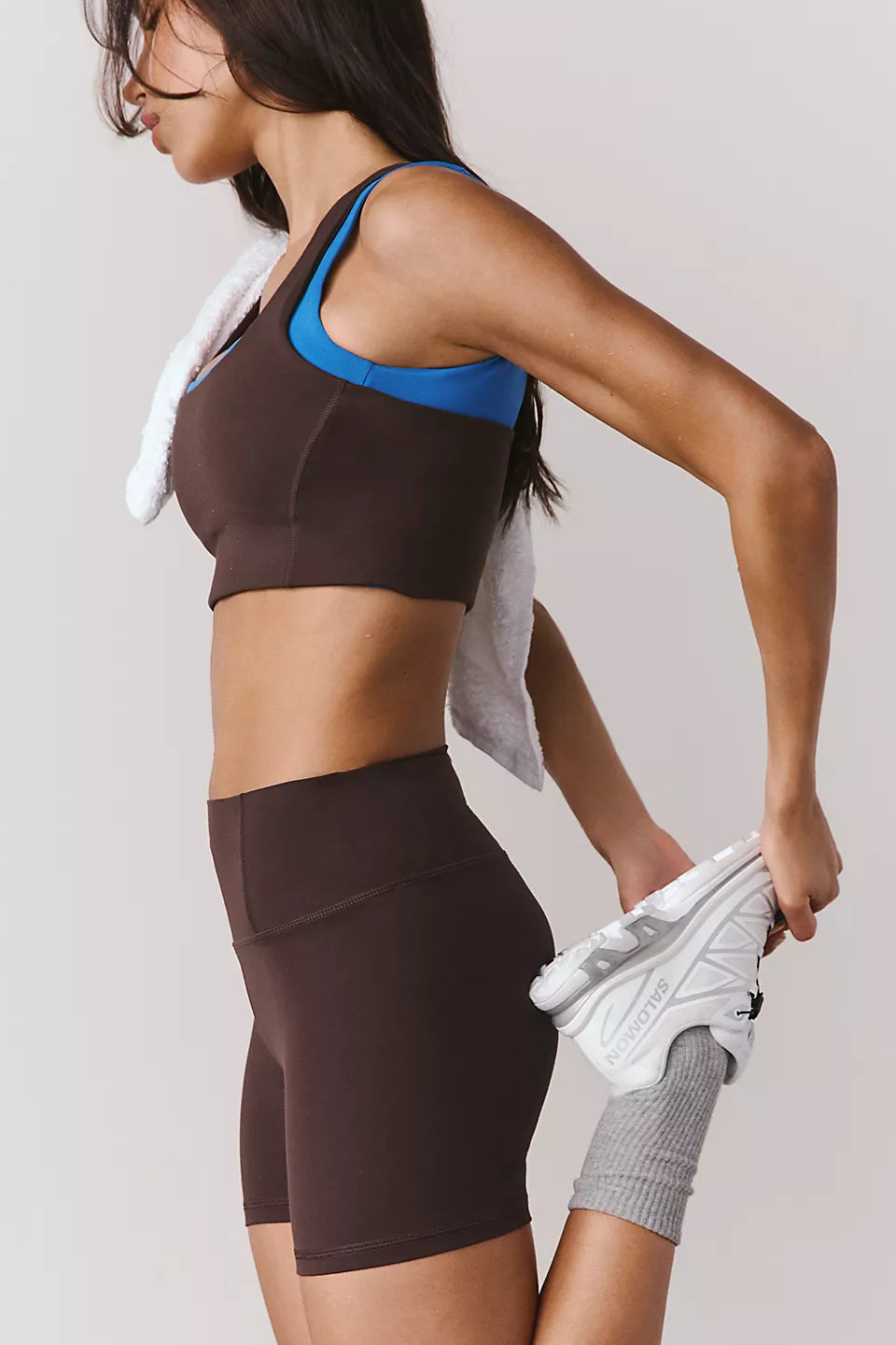 FREE PEOPLE NEVER BETTER BIKE SHORT - CHOCOLATE