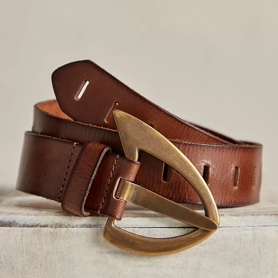 FREE PEOPLE NOA LEATHER BELT - COGNAC