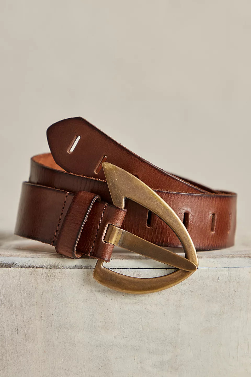 FREE PEOPLE NOA LEATHER BELT - COGNAC