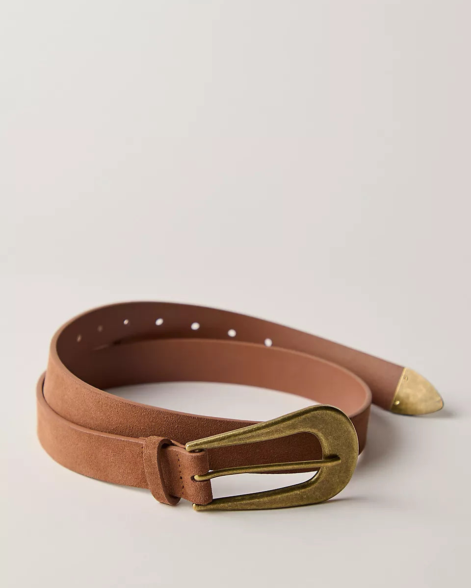 FREE PEOPLE CANNON SUEDE BELT - COGNAC