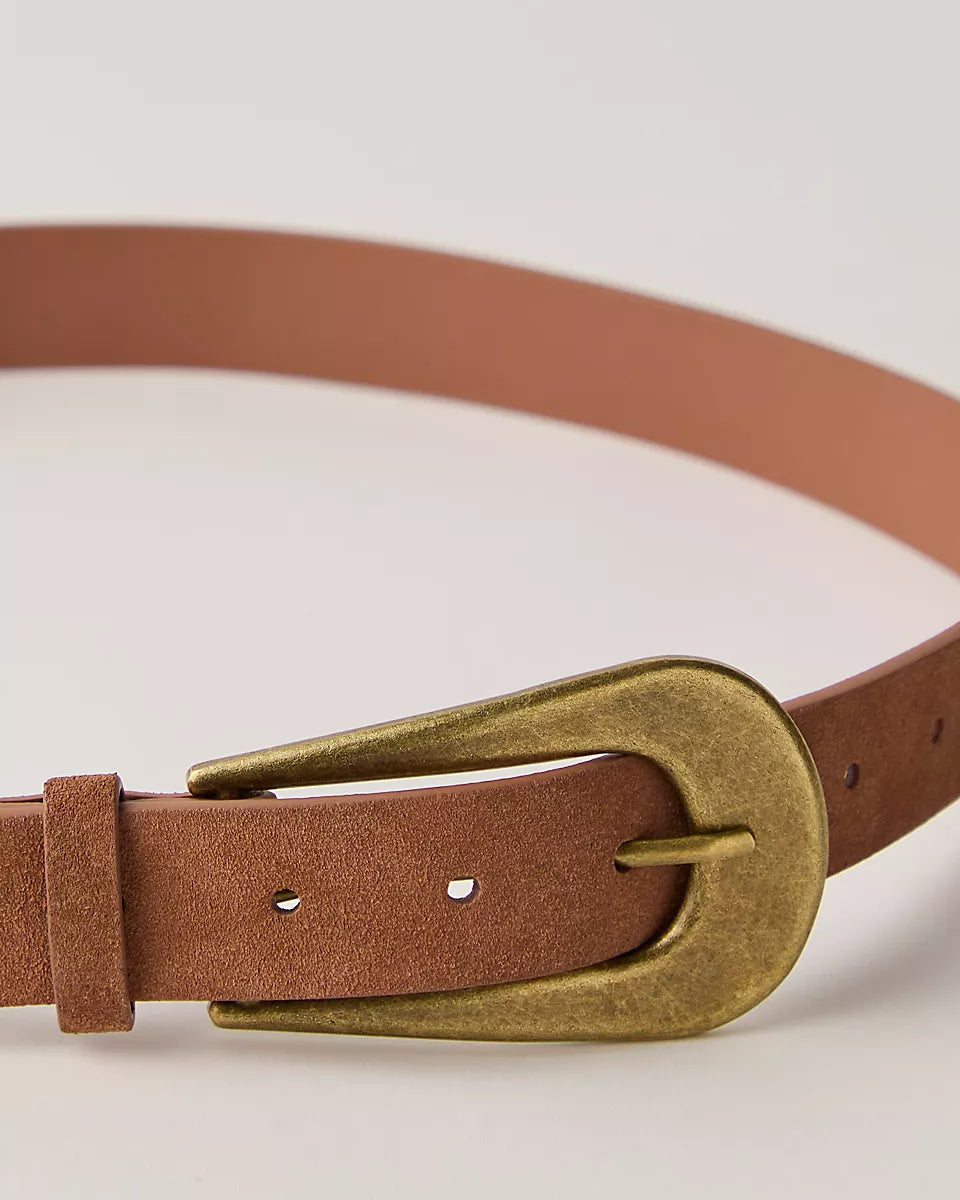 FREE PEOPLE CANNON SUEDE BELT - COGNAC