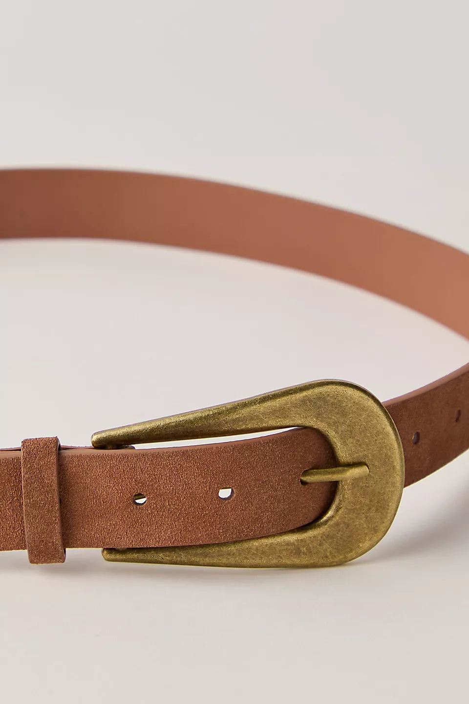 FREE PEOPLE CANNON SUEDE BELT - COGNAC