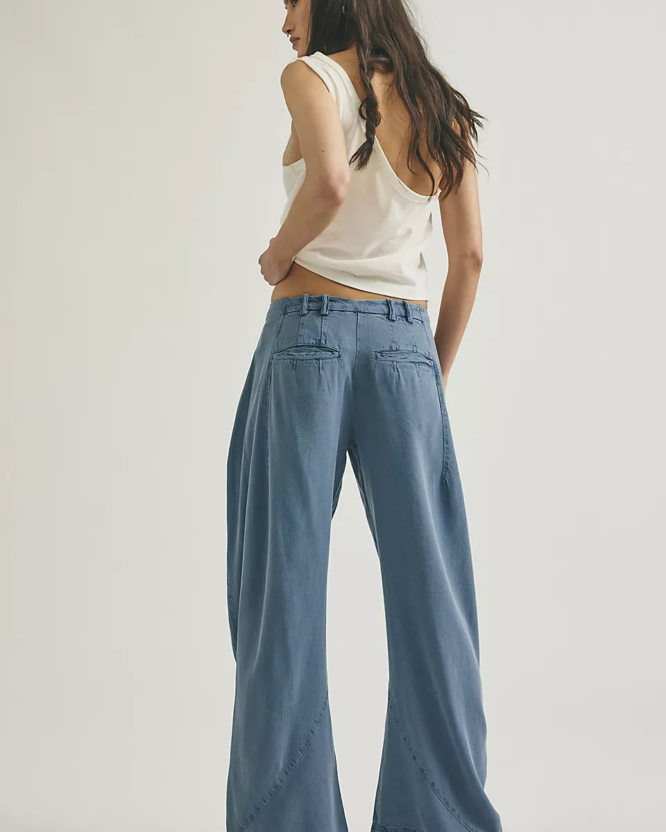 FREE PEOPLE SPOTLIGHT WASHED TROUSER - FLINTSTONE