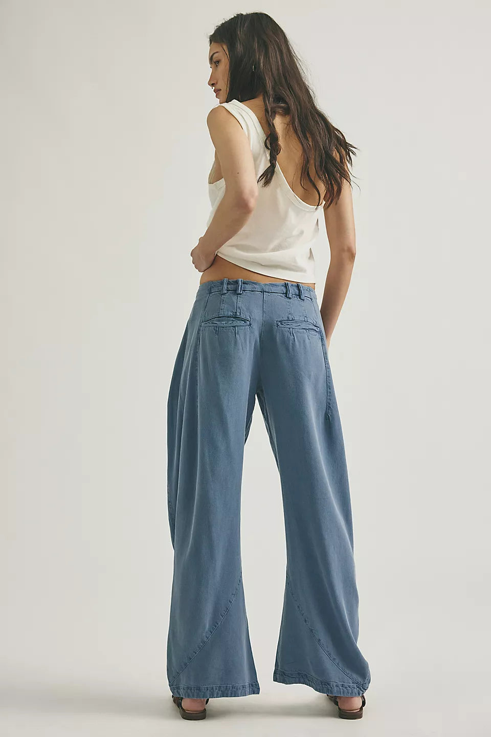 FREE PEOPLE SPOTLIGHT WASHED TROUSER - FLINTSTONE