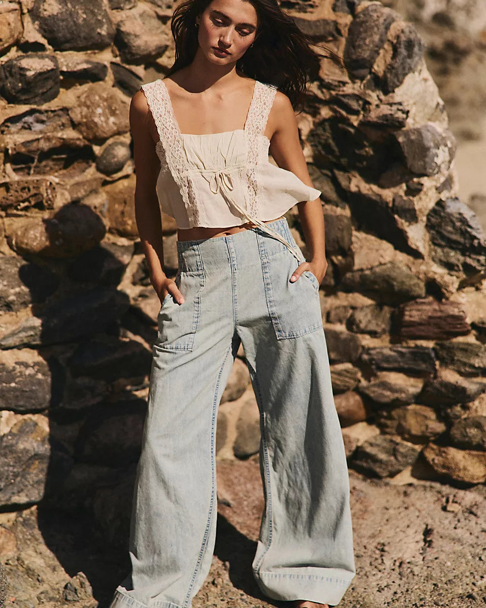 FREE PEOPLE BREEZY DENIM PULL ON - DUSK