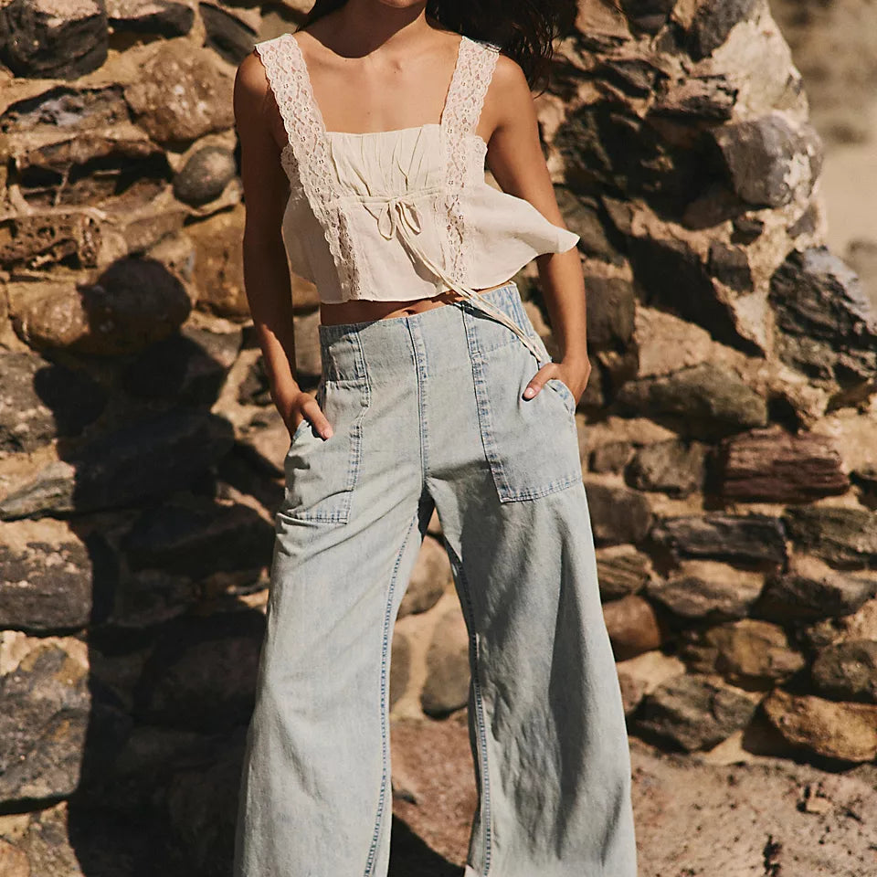 FREE PEOPLE BREEZY DENIM PULL ON - DUSK
