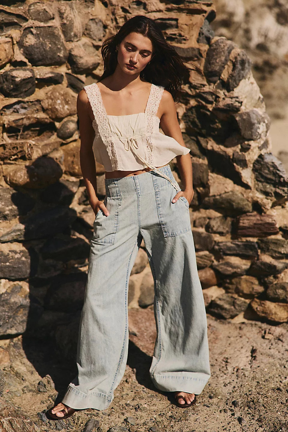 FREE PEOPLE BREEZY DENIM PULL ON - DUSK