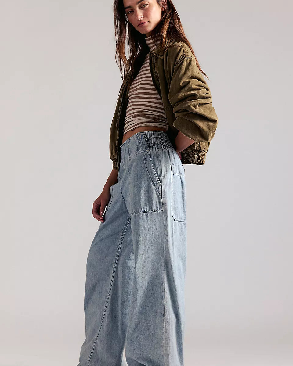 FREE PEOPLE BREEZY DENIM PULL ON - DUSK