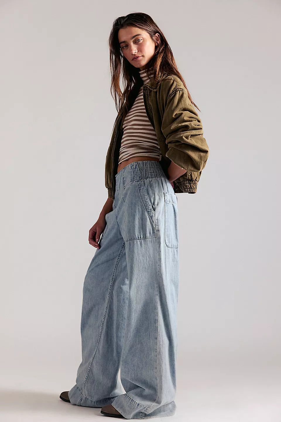 FREE PEOPLE BREEZY DENIM PULL ON - DUSK
